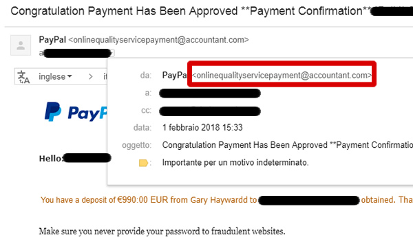 Email PayPal Fake